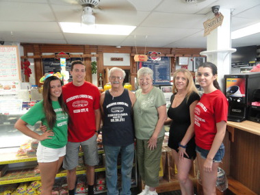 Three generations of the Berenato clan in the store.